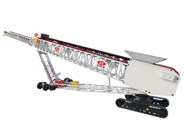 radial telescopic stacker for aggregate