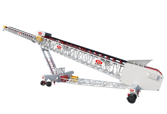 radial telescopic stacker for mining