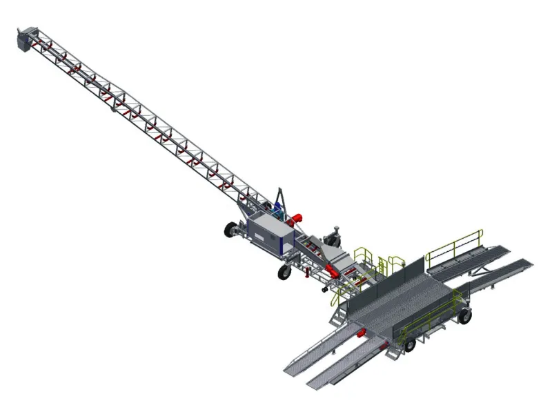 grain bunker stacker for grain pile stacking